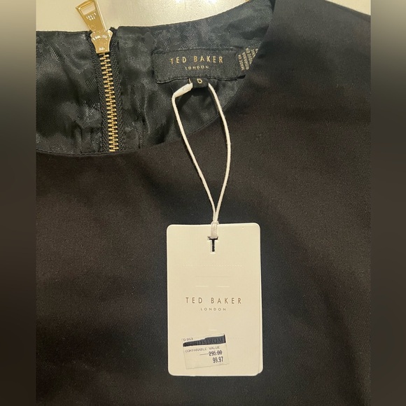 NEW Ted Baker Elynah Asymmetric Peplum Dress $295 Sz 12 - Picture 9 of 14